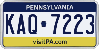 PA license plate KAQ7223