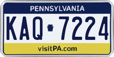PA license plate KAQ7224