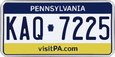 PA license plate KAQ7225