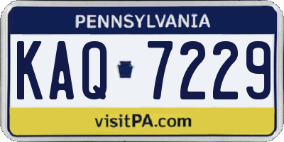 PA license plate KAQ7229