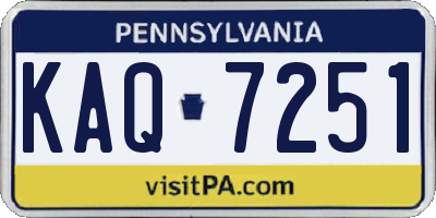 PA license plate KAQ7251