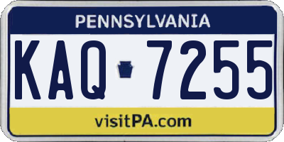 PA license plate KAQ7255