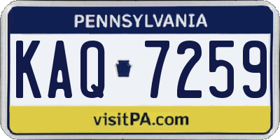 PA license plate KAQ7259