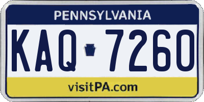 PA license plate KAQ7260