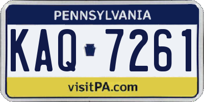 PA license plate KAQ7261