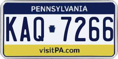 PA license plate KAQ7266