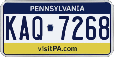 PA license plate KAQ7268