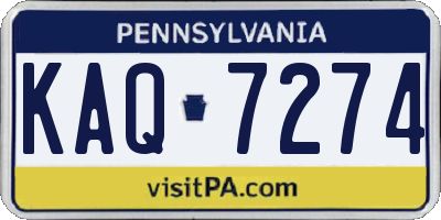 PA license plate KAQ7274