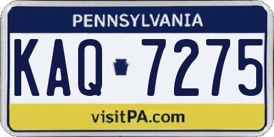 PA license plate KAQ7275