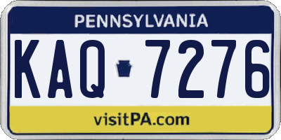 PA license plate KAQ7276