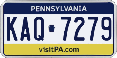 PA license plate KAQ7279
