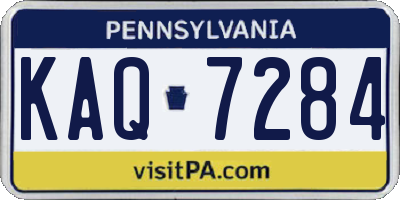PA license plate KAQ7284