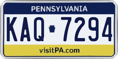 PA license plate KAQ7294
