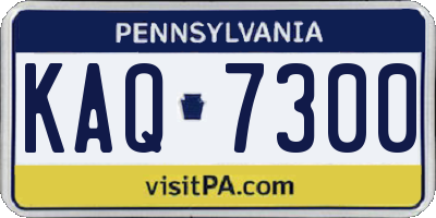 PA license plate KAQ7300