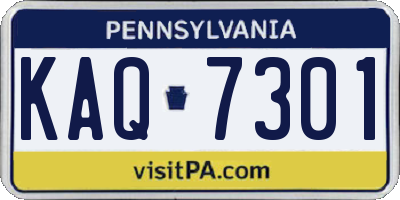 PA license plate KAQ7301