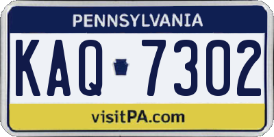 PA license plate KAQ7302