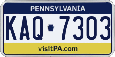 PA license plate KAQ7303