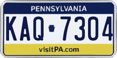 PA license plate KAQ7304