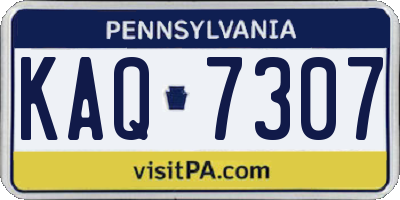 PA license plate KAQ7307