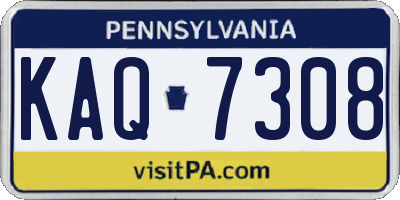 PA license plate KAQ7308