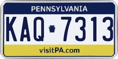 PA license plate KAQ7313