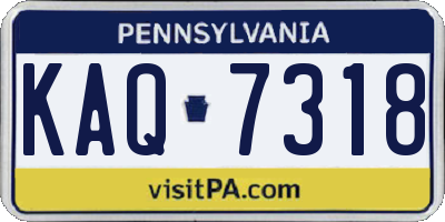 PA license plate KAQ7318