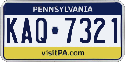 PA license plate KAQ7321