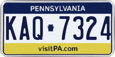 PA license plate KAQ7324