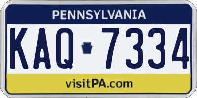PA license plate KAQ7334