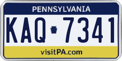 PA license plate KAQ7341