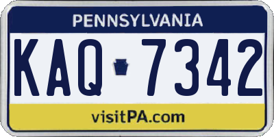 PA license plate KAQ7342