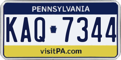 PA license plate KAQ7344