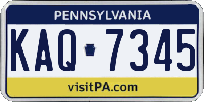 PA license plate KAQ7345