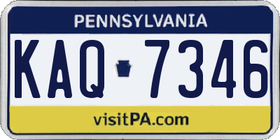 PA license plate KAQ7346