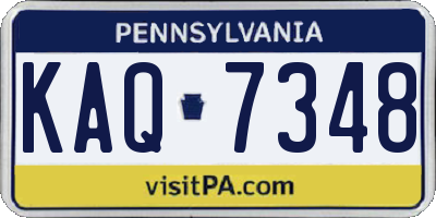 PA license plate KAQ7348