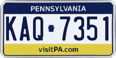 PA license plate KAQ7351