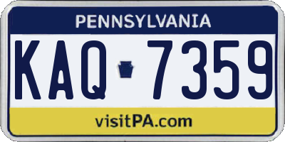 PA license plate KAQ7359