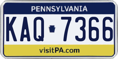 PA license plate KAQ7366