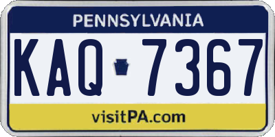 PA license plate KAQ7367