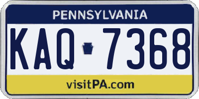PA license plate KAQ7368
