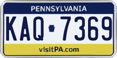 PA license plate KAQ7369