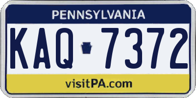 PA license plate KAQ7372