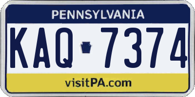 PA license plate KAQ7374