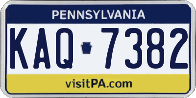 PA license plate KAQ7382