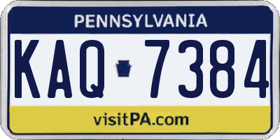 PA license plate KAQ7384
