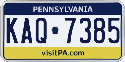 PA license plate KAQ7385