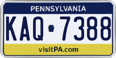 PA license plate KAQ7388