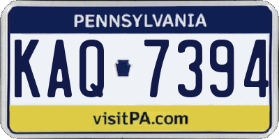 PA license plate KAQ7394