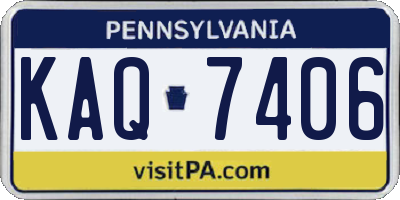 PA license plate KAQ7406