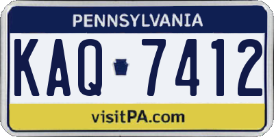 PA license plate KAQ7412